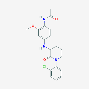 molecular formula C20H22ClN3O3 B6944022 N-[4-[[1-(2-chlorophenyl)-2-oxopiperidin-3-yl]amino]-2-methoxyphenyl]acetamide 