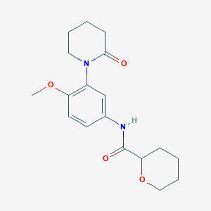 molecular formula C18H24N2O4 B6944074 N-[4-methoxy-3-(2-oxopiperidin-1-yl)phenyl]oxane-2-carboxamide 