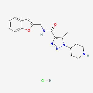 molecular formula C18H22ClN5O2 B6944103 N-(1-benzofuran-2-ylmethyl)-5-methyl-1-piperidin-4-yltriazole-4-carboxamide;hydrochloride 