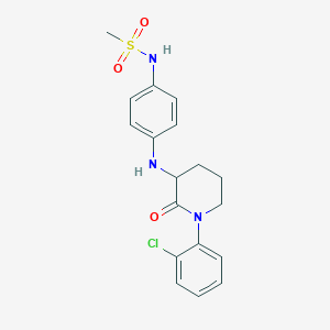 molecular formula C18H20ClN3O3S B6944156 N-[4-[[1-(2-chlorophenyl)-2-oxopiperidin-3-yl]amino]phenyl]methanesulfonamide 