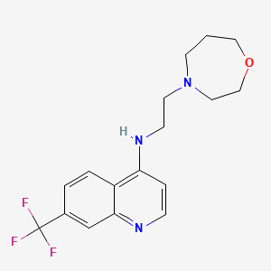 molecular formula C17H20F3N3O B6944232 N-[2-(1,4-oxazepan-4-yl)ethyl]-7-(trifluoromethyl)quinolin-4-amine 