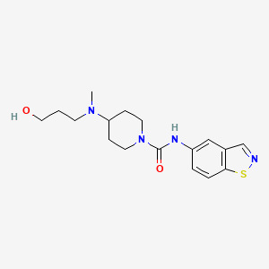 molecular formula C17H24N4O2S B6944351 N-(1,2-benzothiazol-5-yl)-4-[3-hydroxypropyl(methyl)amino]piperidine-1-carboxamide 