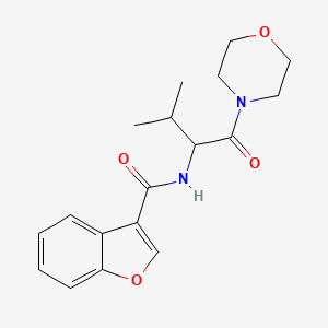 molecular formula C18H22N2O4 B6944366 N-(3-methyl-1-morpholin-4-yl-1-oxobutan-2-yl)-1-benzofuran-3-carboxamide 