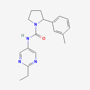 molecular formula C18H22N4O B6944368 N-(2-ethylpyrimidin-5-yl)-2-(3-methylphenyl)pyrrolidine-1-carboxamide 