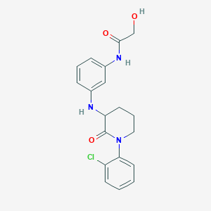 molecular formula C19H20ClN3O3 B6944389 N-[3-[[1-(2-chlorophenyl)-2-oxopiperidin-3-yl]amino]phenyl]-2-hydroxyacetamide 