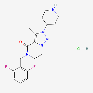molecular formula C18H24ClF2N5O B6944400 N-[(2,6-difluorophenyl)methyl]-N-ethyl-5-methyl-1-piperidin-4-yltriazole-4-carboxamide;hydrochloride 