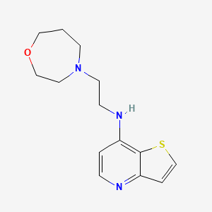 molecular formula C14H19N3OS B6944423 N-[2-(1,4-oxazepan-4-yl)ethyl]thieno[3,2-b]pyridin-7-amine 