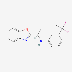 molecular formula C17H16F2N2O B6944429 N-[1-(1,3-benzoxazol-2-yl)ethyl]-3-(1,1-difluoroethyl)aniline 