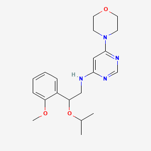 molecular formula C20H28N4O3 B6944492 N-[2-(2-methoxyphenyl)-2-propan-2-yloxyethyl]-6-morpholin-4-ylpyrimidin-4-amine 