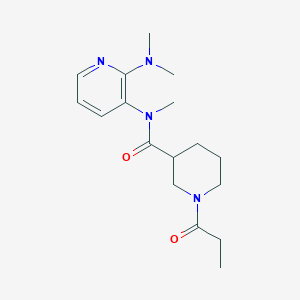 molecular formula C17H26N4O2 B6944582 N-[2-(dimethylamino)pyridin-3-yl]-N-methyl-1-propanoylpiperidine-3-carboxamide 
