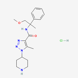 molecular formula C19H28ClN5O2 B6944583 N-(1-methoxy-2-phenylpropan-2-yl)-5-methyl-1-piperidin-4-yltriazole-4-carboxamide;hydrochloride 