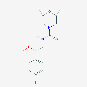 molecular formula C18H27FN2O3 B6944634 N-[2-(4-fluorophenyl)-2-methoxyethyl]-2,2,6,6-tetramethylmorpholine-4-carboxamide 