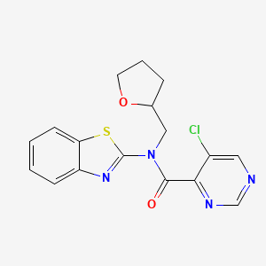 molecular formula C17H15ClN4O2S B6944642 N-(1,3-benzothiazol-2-yl)-5-chloro-N-(oxolan-2-ylmethyl)pyrimidine-4-carboxamide 