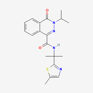 molecular formula C19H22N4O2S B6944663 N-[2-(5-methyl-1,3-thiazol-2-yl)propan-2-yl]-4-oxo-3-propan-2-ylphthalazine-1-carboxamide 