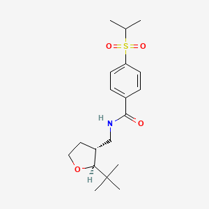molecular formula C19H29NO4S B6944681 N-[[(2S,3R)-2-tert-butyloxolan-3-yl]methyl]-4-propan-2-ylsulfonylbenzamide 