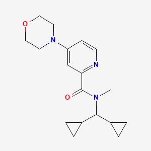 molecular formula C18H25N3O2 B6944755 N-(dicyclopropylmethyl)-N-methyl-4-morpholin-4-ylpyridine-2-carboxamide 