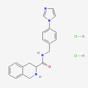 molecular formula C20H22Cl2N4O B6944765 N-[(4-imidazol-1-ylphenyl)methyl]-1,2,3,4-tetrahydroisoquinoline-3-carboxamide;dihydrochloride 