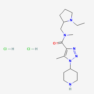 molecular formula C17H32Cl2N6O B6944811 N-[(1-ethylpyrrolidin-2-yl)methyl]-N,5-dimethyl-1-piperidin-4-yltriazole-4-carboxamide;dihydrochloride 