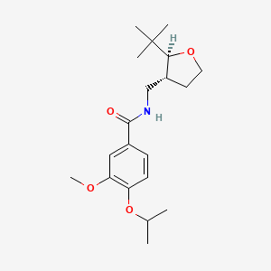 molecular formula C20H31NO4 B6944876 N-[[(2S,3R)-2-tert-butyloxolan-3-yl]methyl]-3-methoxy-4-propan-2-yloxybenzamide 