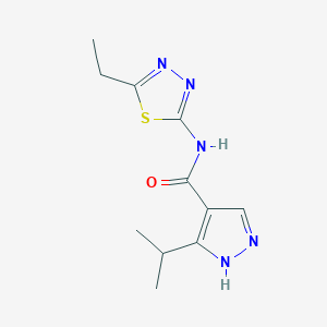 molecular formula C11H15N5OS B6944900 N-(5-ethyl-1,3,4-thiadiazol-2-yl)-5-propan-2-yl-1H-pyrazole-4-carboxamide 