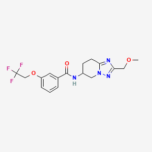 molecular formula C17H19F3N4O3 B6945004 N-[2-(methoxymethyl)-5,6,7,8-tetrahydro-[1,2,4]triazolo[1,5-a]pyridin-6-yl]-3-(2,2,2-trifluoroethoxy)benzamide 