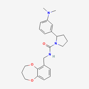 molecular formula C23H29N3O3 B6945034 N-(3,4-dihydro-2H-1,5-benzodioxepin-6-ylmethyl)-2-[3-(dimethylamino)phenyl]pyrrolidine-1-carboxamide 