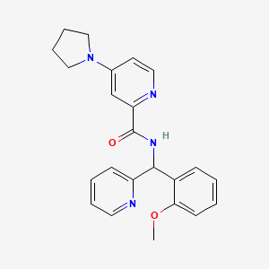 molecular formula C23H24N4O2 B6945055 N-[(2-methoxyphenyl)-pyridin-2-ylmethyl]-4-pyrrolidin-1-ylpyridine-2-carboxamide 