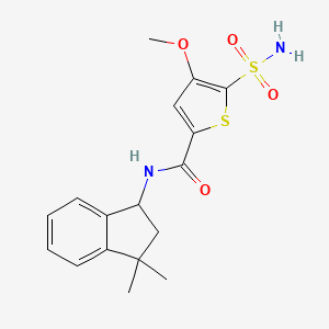 molecular formula C17H20N2O4S2 B6945078 N-(3,3-dimethyl-1,2-dihydroinden-1-yl)-4-methoxy-5-sulfamoylthiophene-2-carboxamide 