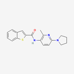 molecular formula C19H19N3OS B6945092 N-(2-methyl-6-pyrrolidin-1-ylpyridin-3-yl)-1-benzothiophene-2-carboxamide 