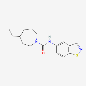molecular formula C16H21N3OS B6945177 N-(1,2-benzothiazol-5-yl)-4-ethylazepane-1-carboxamide 