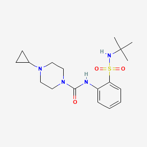 molecular formula C18H28N4O3S B6945178 N-[2-(tert-butylsulfamoyl)phenyl]-4-cyclopropylpiperazine-1-carboxamide 