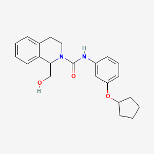 molecular formula C22H26N2O3 B6945206 N-(3-cyclopentyloxyphenyl)-1-(hydroxymethyl)-3,4-dihydro-1H-isoquinoline-2-carboxamide 
