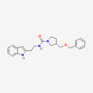 molecular formula C23H27N3O2 B6945219 N-[2-(1H-indol-2-yl)ethyl]-3-(phenylmethoxymethyl)pyrrolidine-1-carboxamide 