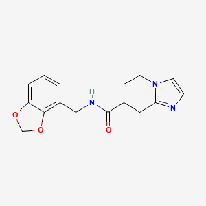 molecular formula C16H17N3O3 B6945223 N-(1,3-benzodioxol-4-ylmethyl)-5,6,7,8-tetrahydroimidazo[1,2-a]pyridine-7-carboxamide 