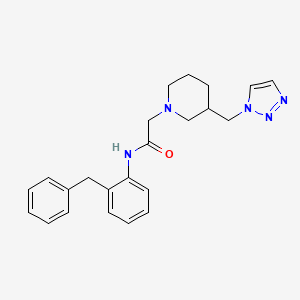 molecular formula C23H27N5O B6945235 N-(2-benzylphenyl)-2-[3-(triazol-1-ylmethyl)piperidin-1-yl]acetamide 