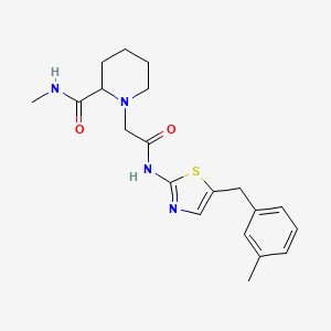 molecular formula C20H26N4O2S B6945331 N-methyl-1-[2-[[5-[(3-methylphenyl)methyl]-1,3-thiazol-2-yl]amino]-2-oxoethyl]piperidine-2-carboxamide 