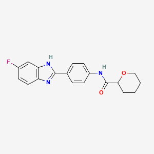 molecular formula C19H18FN3O2 B6945345 N-[4-(6-fluoro-1H-benzimidazol-2-yl)phenyl]oxane-2-carboxamide 