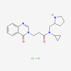 molecular formula C19H25ClN4O2 B6945361 N-cyclopropyl-3-(4-oxoquinazolin-3-yl)-N-(pyrrolidin-2-ylmethyl)propanamide;hydrochloride 