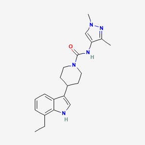 molecular formula C21H27N5O B6945386 N-(1,3-dimethylpyrazol-4-yl)-4-(7-ethyl-1H-indol-3-yl)piperidine-1-carboxamide 