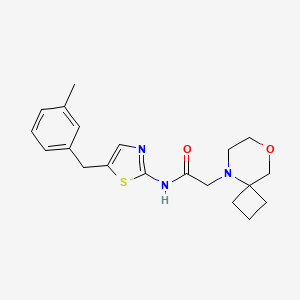 molecular formula C20H25N3O2S B6945568 N-[5-[(3-methylphenyl)methyl]-1,3-thiazol-2-yl]-2-(8-oxa-5-azaspiro[3.5]nonan-5-yl)acetamide 