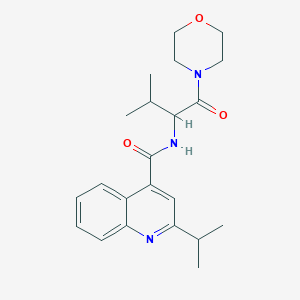 molecular formula C22H29N3O3 B6945578 N-(3-methyl-1-morpholin-4-yl-1-oxobutan-2-yl)-2-propan-2-ylquinoline-4-carboxamide 