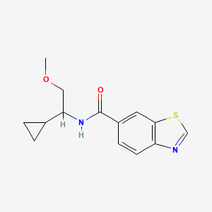 molecular formula C14H16N2O2S B6945602 N-(1-cyclopropyl-2-methoxyethyl)-1,3-benzothiazole-6-carboxamide 
