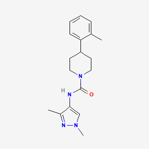 molecular formula C18H24N4O B6945643 N-(1,3-dimethylpyrazol-4-yl)-4-(2-methylphenyl)piperidine-1-carboxamide 