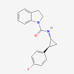 molecular formula C18H17FN2O B6945732 N-[(1R,2S)-2-(4-fluorophenyl)cyclopropyl]-2,3-dihydroindole-1-carboxamide 