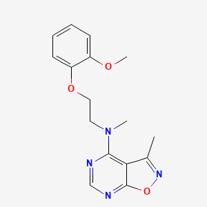 molecular formula C16H18N4O3 B6945783 N-[2-(2-methoxyphenoxy)ethyl]-N,3-dimethyl-[1,2]oxazolo[5,4-d]pyrimidin-4-amine 