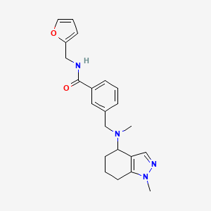 molecular formula C22H26N4O2 B6945811 N-(furan-2-ylmethyl)-3-[[methyl-(1-methyl-4,5,6,7-tetrahydroindazol-4-yl)amino]methyl]benzamide 