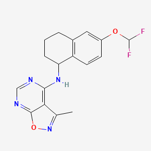 molecular formula C17H16F2N4O2 B6945833 N-[6-(difluoromethoxy)-1,2,3,4-tetrahydronaphthalen-1-yl]-3-methyl-[1,2]oxazolo[5,4-d]pyrimidin-4-amine 