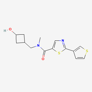 molecular formula C14H16N2O2S2 B6945871 N-[(3-hydroxycyclobutyl)methyl]-N-methyl-2-thiophen-3-yl-1,3-thiazole-5-carboxamide 