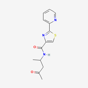 molecular formula C14H15N3O2S B6945896 N-(4-oxopentan-2-yl)-2-pyridin-2-yl-1,3-thiazole-4-carboxamide 