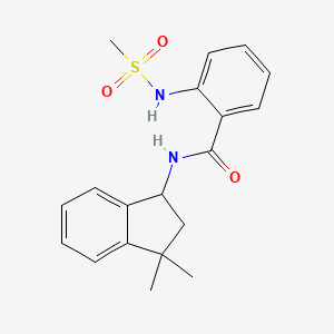 molecular formula C19H22N2O3S B6945965 N-(3,3-dimethyl-1,2-dihydroinden-1-yl)-2-(methanesulfonamido)benzamide 